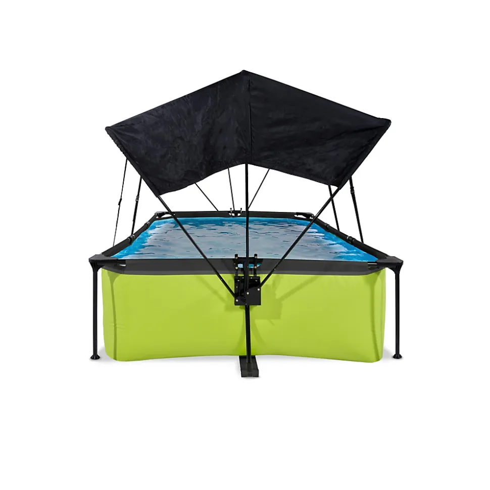 Piscine EXIT Lime 220x150x65cm avec pompe filtrante et voile d'ombrage vert