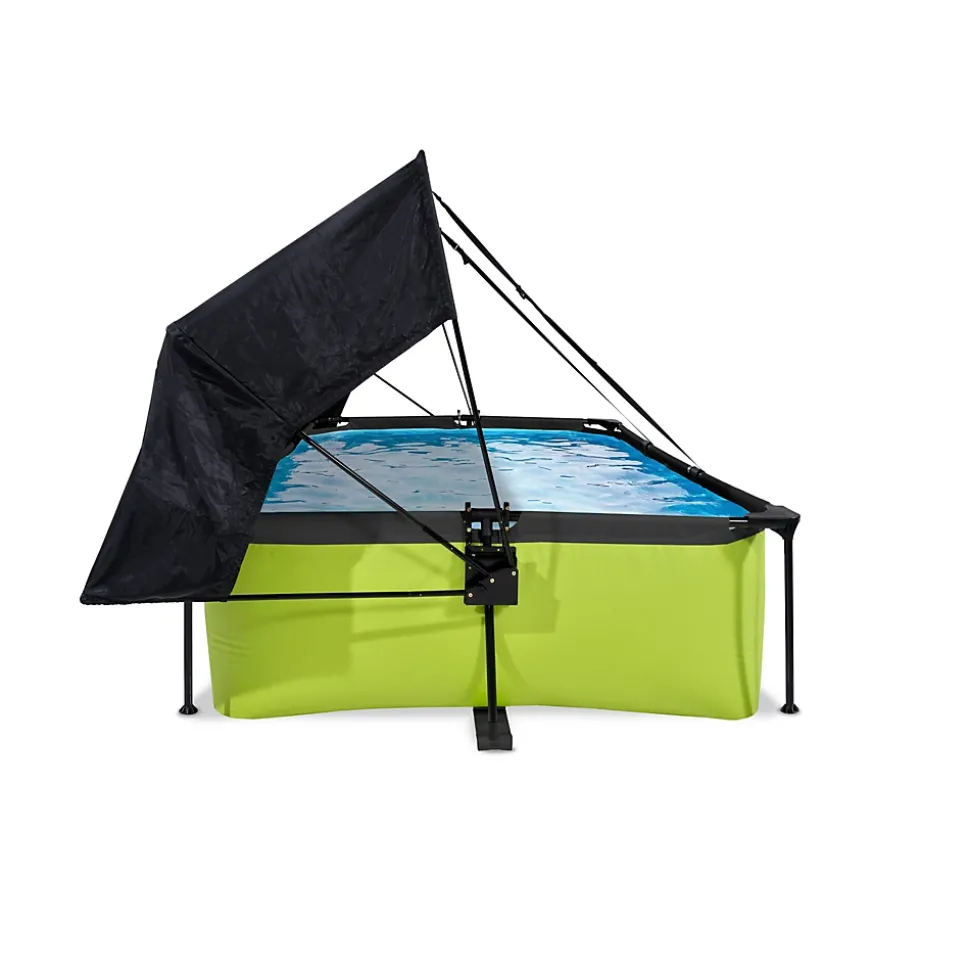 Piscine EXIT Lime 220x150x65cm avec pompe filtrante et voile d'ombrage vert