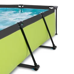 Piscine EXIT Lime 220x150x65cm avec pompe filtrante et voile d'ombrage vert