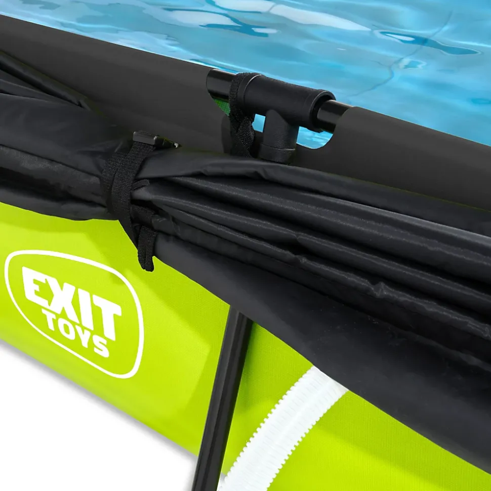 Piscine EXIT Lime 220x150x65cm avec pompe filtrante et voile d'ombrage vert