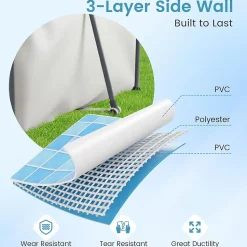 Piscine Hors Sol 3 x 2,07 x 0,66M,avec Pompe de Filtration pour Adultes Enfant,Cadre Métallique,Couches,3701L,Installation Facile