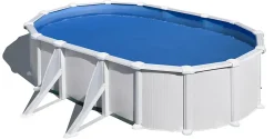 Piscine hors sol acier ovale 5,27 m x h.132cm Gré KITPROV508D blanche avec pompe
