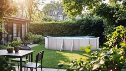 Piscine hors sol acier ovale 5,27 m x h.132cm Gré KITPROV508D blanche avec pompe