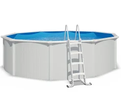 Piscine hors sol acier ronde 4,55 x 1,32 m blanche SAPHIR