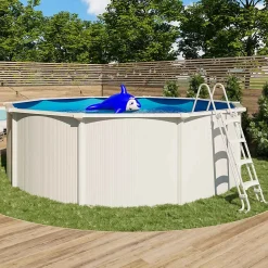 Piscine hors sol acier ronde 4,55 x 1,32 m blanche SAPHIR
