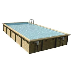 Piscine hors sol bois rectangulaire Ubbink Ibiza LDD 5 x 8 x h.1,40 m + bâche incluse