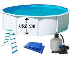 Piscine hors-sol Toi MAGNUM ronde 5.50 x 1.32m filtre à sable 6m3/h + echelle sécurité