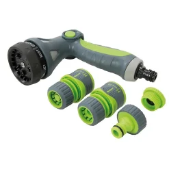 Pistolet d'Arrosage et Raccords Rapides - Lot de 5 Pièces - Arrosage Pratique et Efficace - Silverline