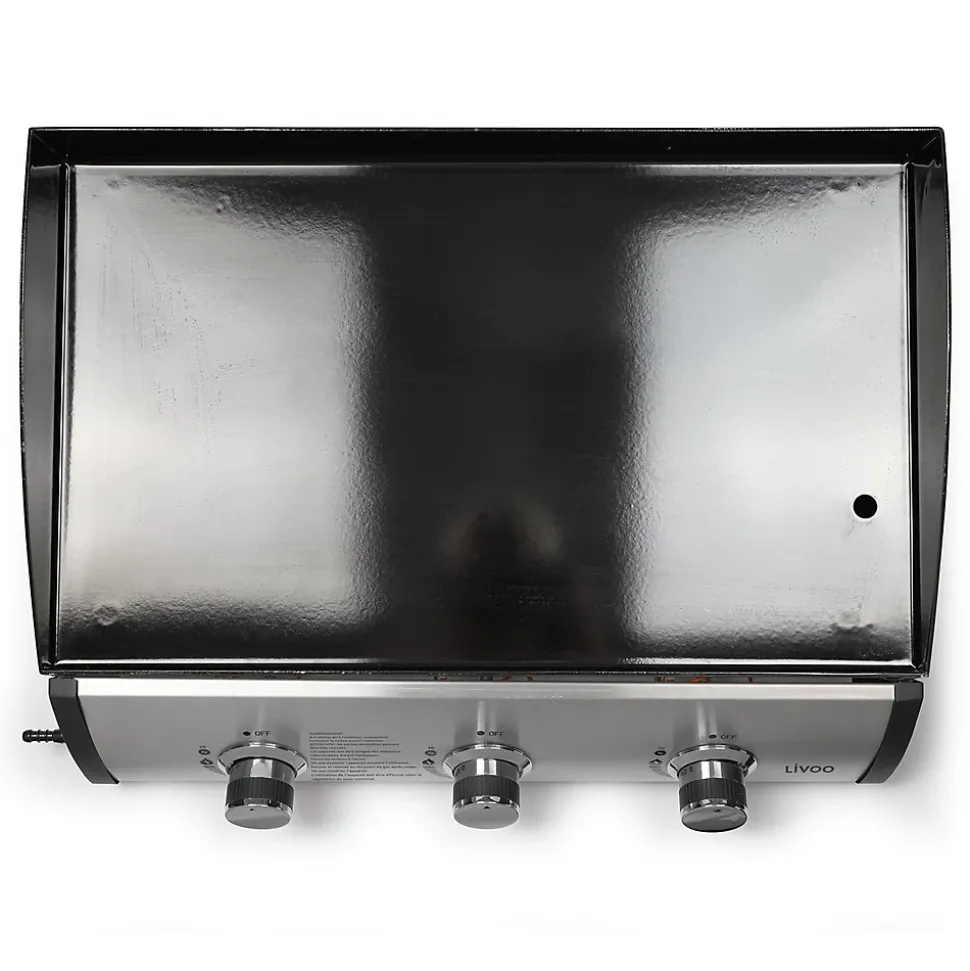 Plancha gaz 7.5kw plaque acier émaillée 61x38cm Livoo DOC277