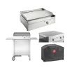 Plancha électrique en inox Chef 55 cm Avec chariot fermé + couvercle + housse