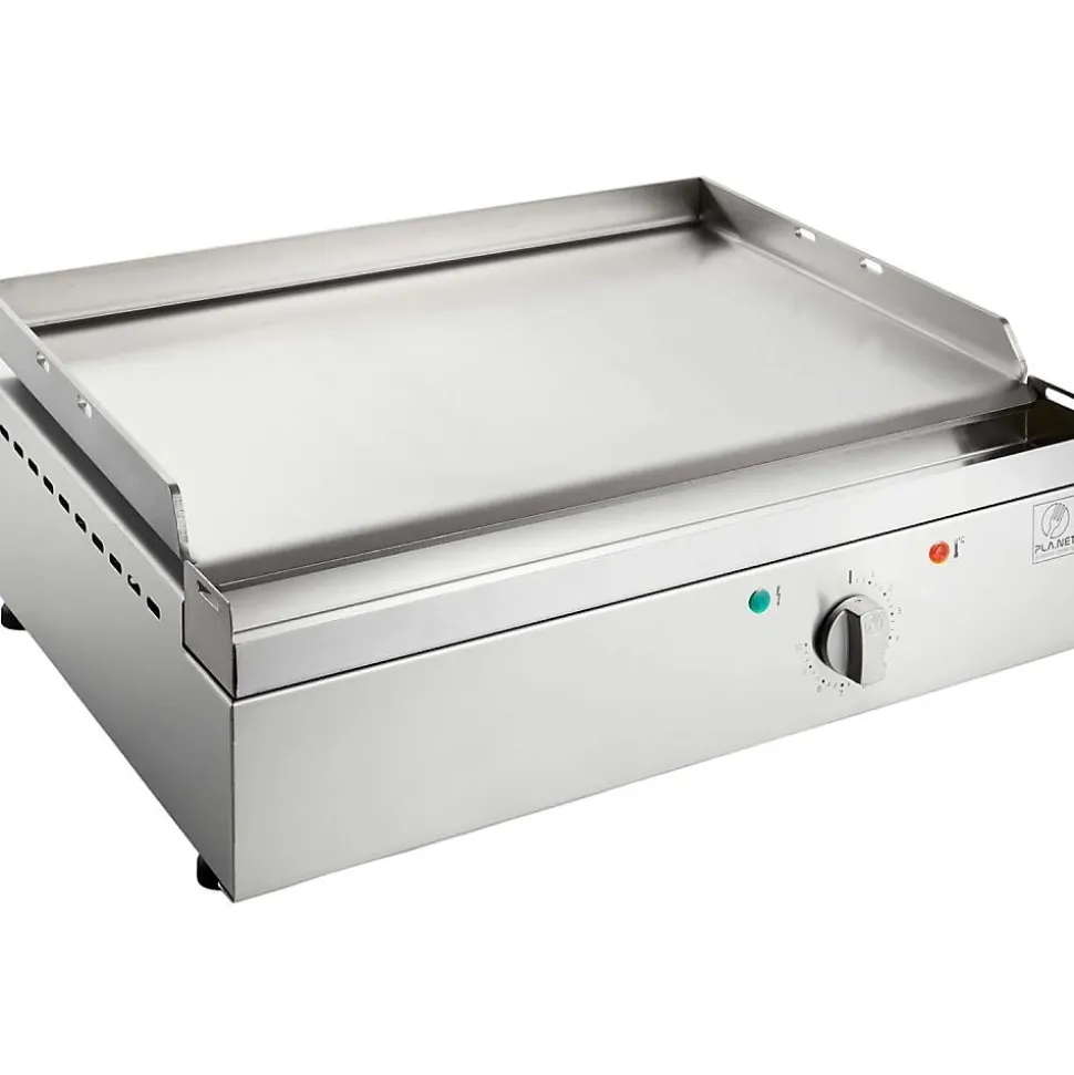 Plancha électrique en inox Chef 55 cm Avec chariot fermé + couvercle + housse