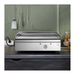 Plancha électrique en inox Chef 55 cm Avec chariot fermé + housse