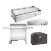 Plancha électrique en inox Chef 80 cm Avec chariot fermé + couvercle + housse