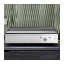 Plancha électrique en inox Chef 80 cm Avec chariot fermé + couvercle + housse
