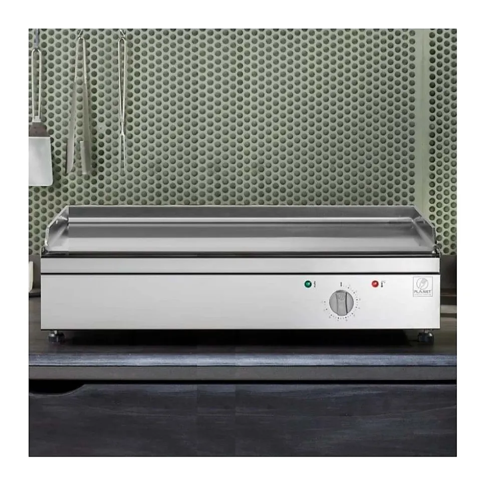 Plancha électrique en inox Chef 80 cm Avec chariot fermé + couvercle + housse