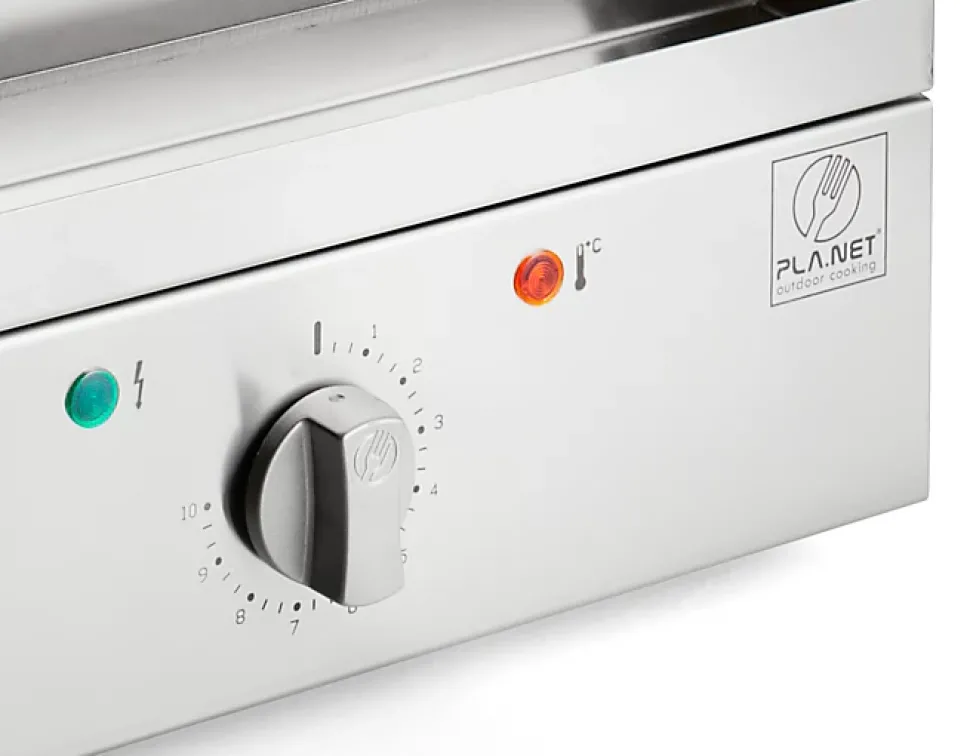 Plancha électrique en inox Chef 80 cm Avec chariot fermé + couvercle + housse