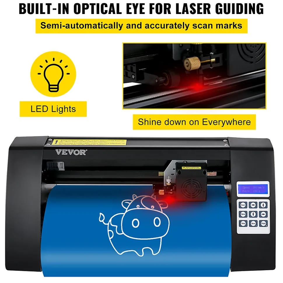 Plotter découpe vinyle 375 mm traceur, logiciel Signmaster, Windows, 3 lames, écran LCD.