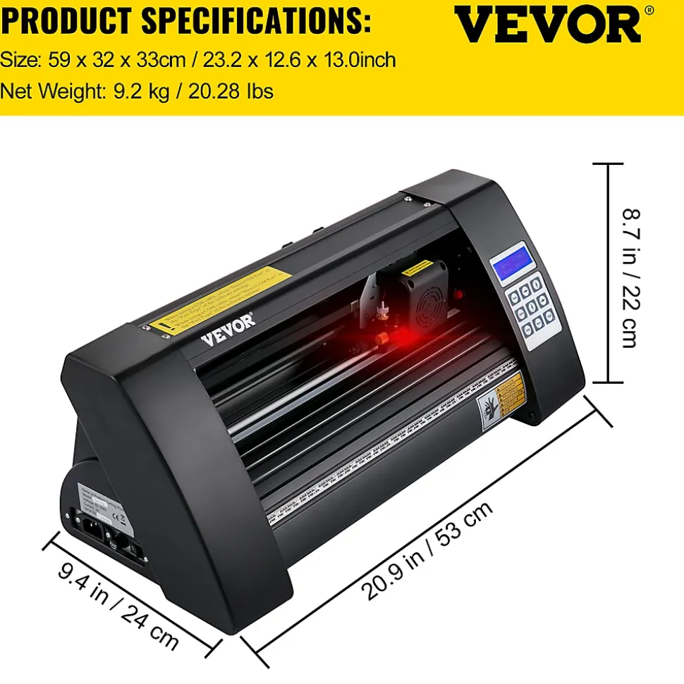 Plotter découpe vinyle 375 mm traceur, logiciel Signmaster, Windows, 3 lames, écran LCD.
