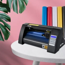 Plotter découpe vinyle 375 mm traceur, logiciel Signmaster, Windows, 3 lames, écran LCD.