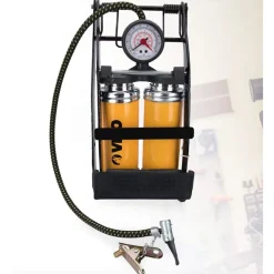 Pompe à pied double piston 7 bar Manomètre Gonflage rapide Précis VITO