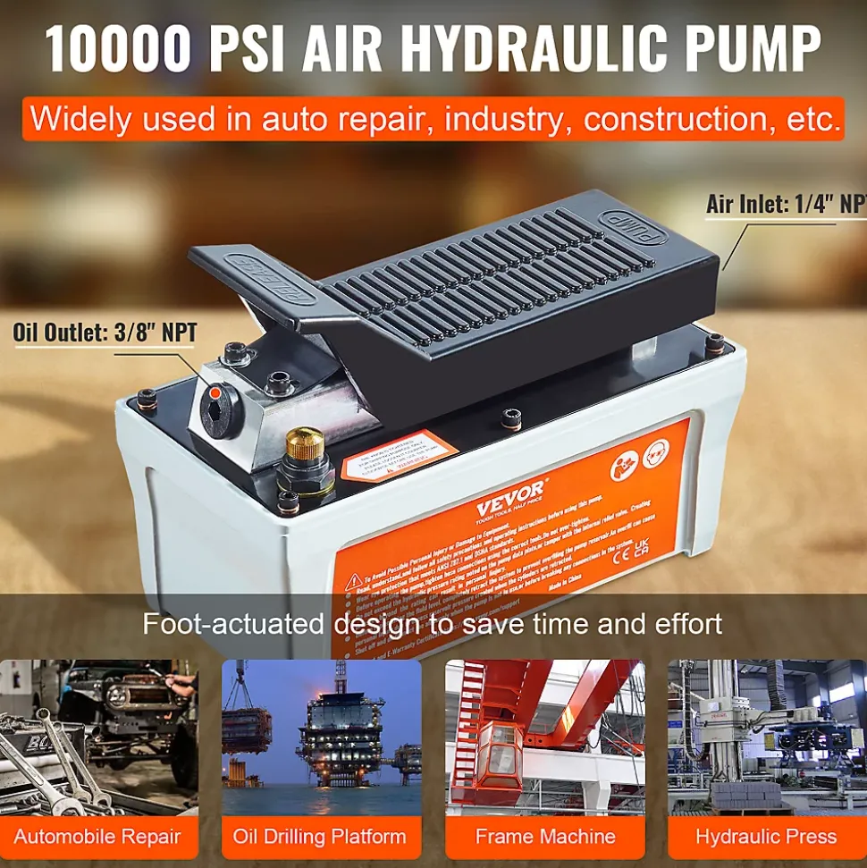Pompe hydraulique à air 700 bar, réservoir 1.6L, tuyau 2m, pour carrosserie, postes de traction.