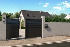 Portail aluminium Nazaré anthracite - 350 x h.163,4 cm