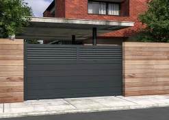 Portail coulissant aluminium Nazaré anthracite - 410 x h.163,4 cm