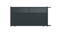 Portail coulissant aluminium Nazaré anthracite - 410 x h.163,4 cm
