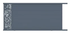 Portail coulissant frejus végétal 350x166,8 cm Gris anthracite 7016 Jardimat