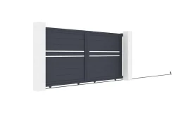 Portail coulissant 3m CIMONE H.140 aluminium gris