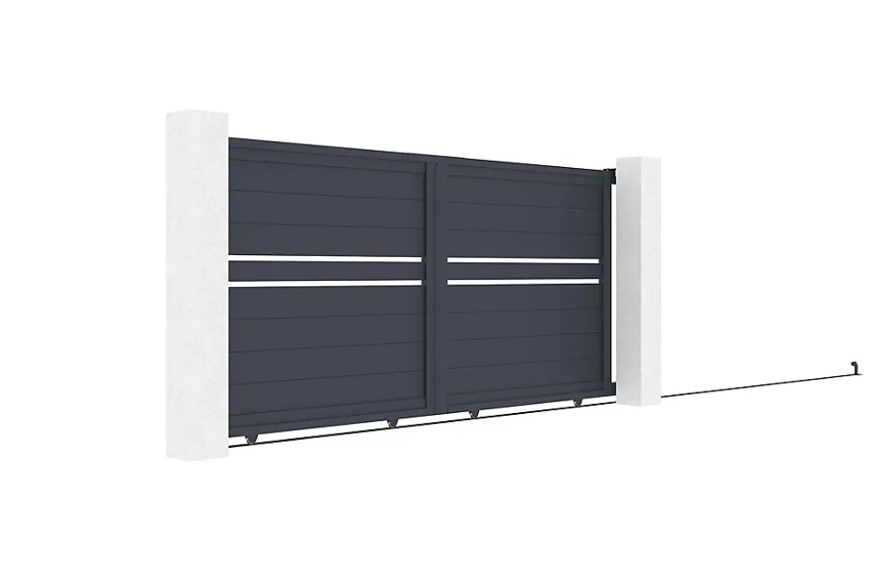 Portail coulissant 3m CIMONE H.140 aluminium gris
