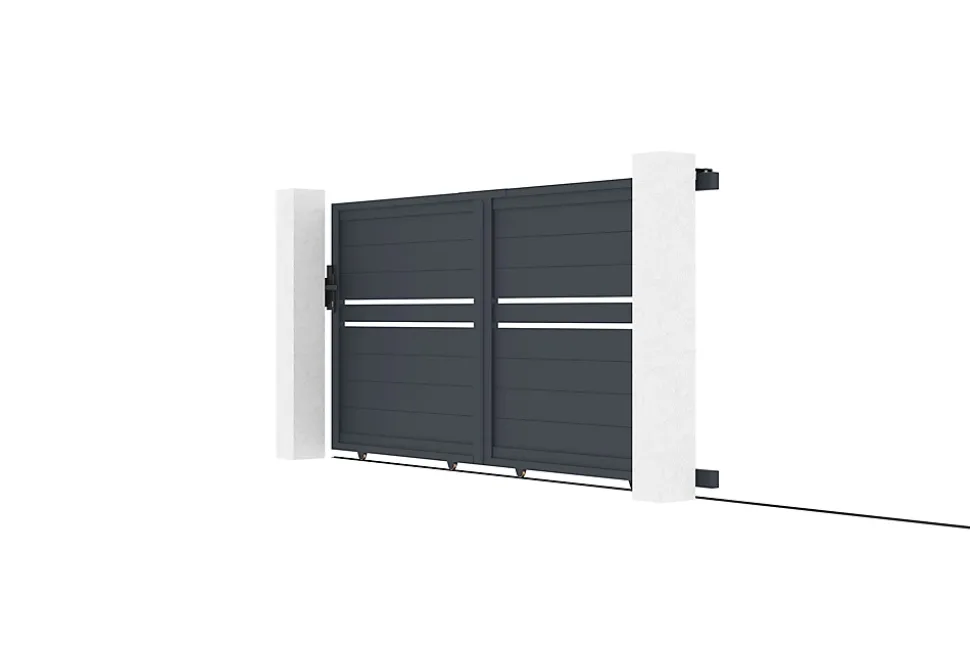 Portail coulissant 3m CIMONE H.140 aluminium gris