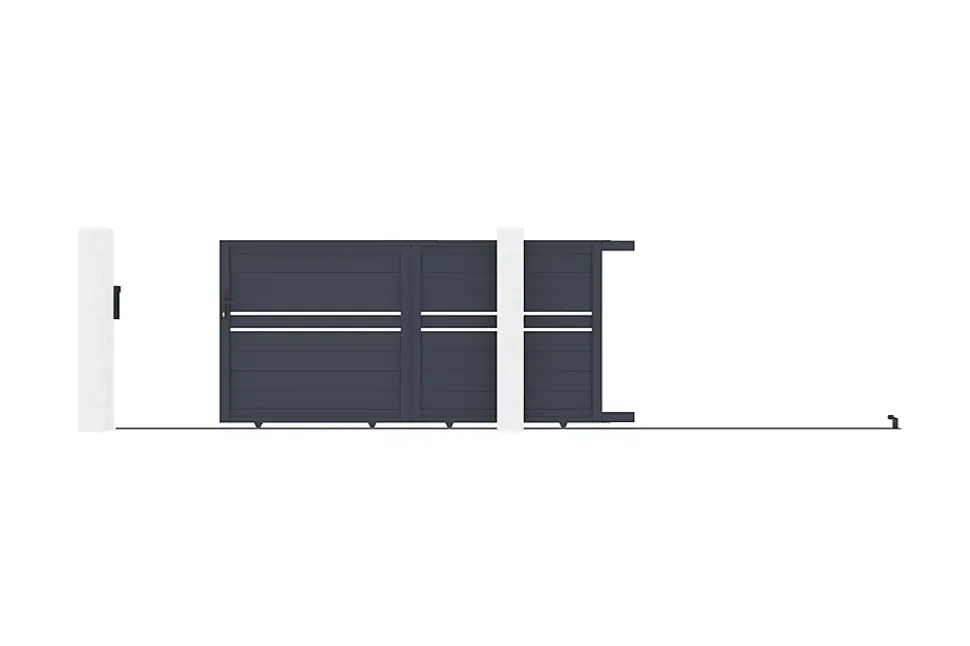 Portail coulissant 3m CIMONE H.140 aluminium gris