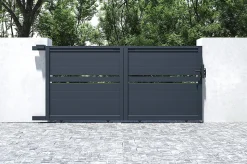 Portail coulissant 3m CIMONE H.140 aluminium gris