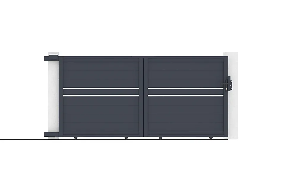 Portail coulissant 3m CIMONE H.140 aluminium gris