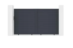 Portail coulissant 3m EIGER H.180cm aluminium gris