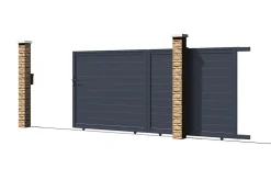 Portail coulissant 3m EIGER H.180cm aluminium gris