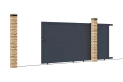 Portail coulissant 3m EIGER H.180cm aluminium gris