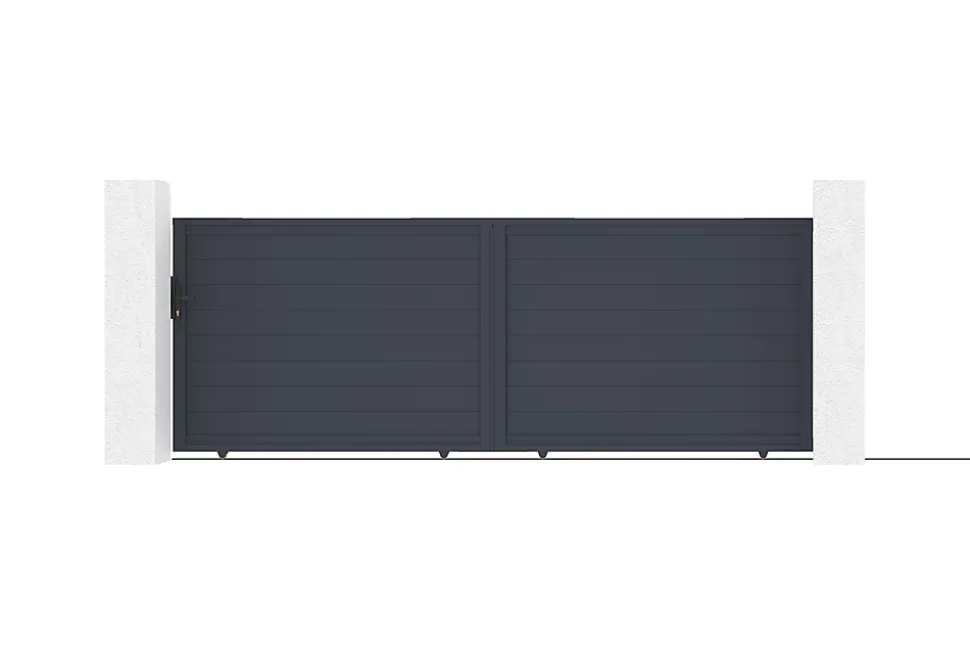 Portail coulissant 4m EIGER H.140cm aluminium gris