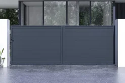 Portail coulissant 4m EIGER H.140cm aluminium gris