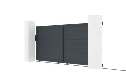 Portail coulissant 4m EIGER H.140cm aluminium gris