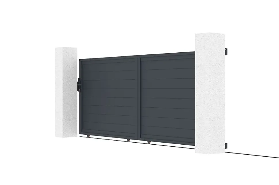 Portail coulissant 4m EIGER H.140cm aluminium gris