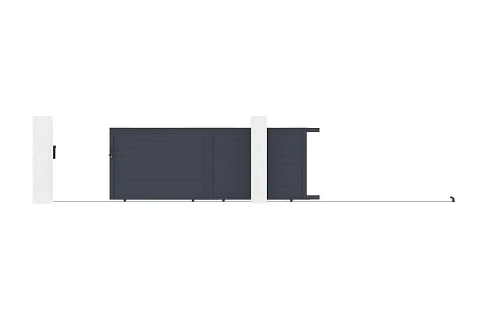 Portail coulissant 4m EIGER H.140cm aluminium gris