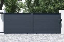 Portail coulissant 4m EIGER H.140cm aluminium gris