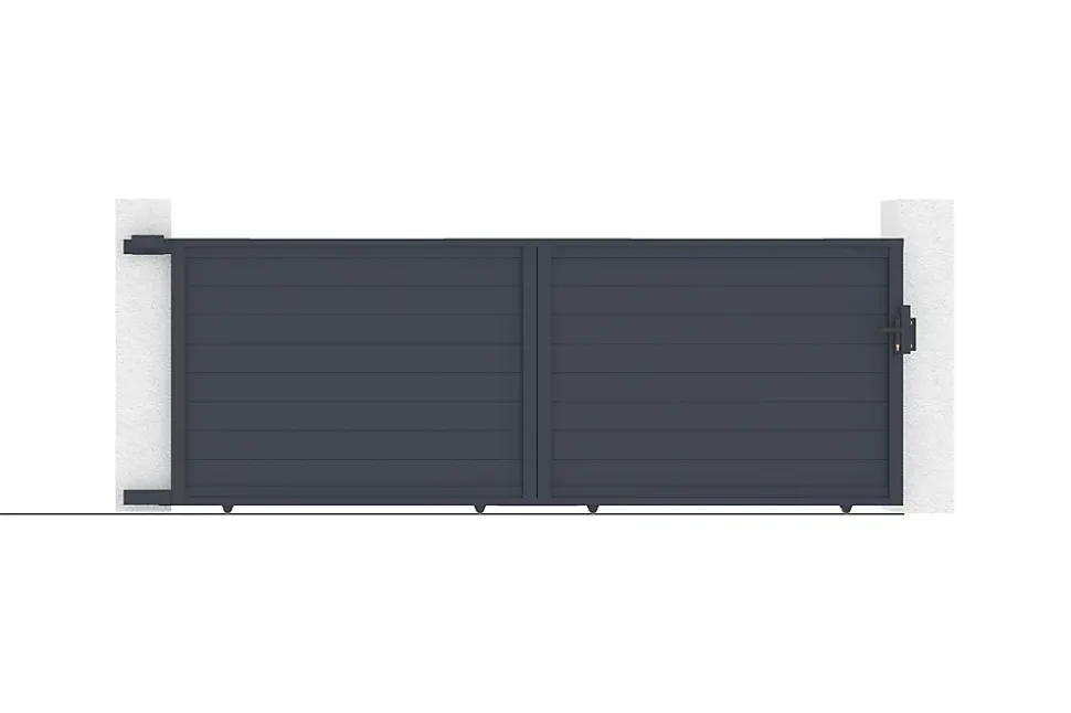 Portail coulissant 4m EIGER H.140cm aluminium gris