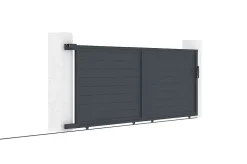 Portail coulissant 4m EIGER H.140cm aluminium gris