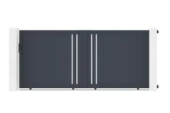 Portail coulissant 3,5m GIONA H.160cm aluminium gris