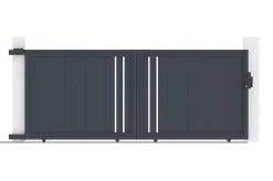 Portail coulissant 3,5m GIONA H.140cm aluminium gris
