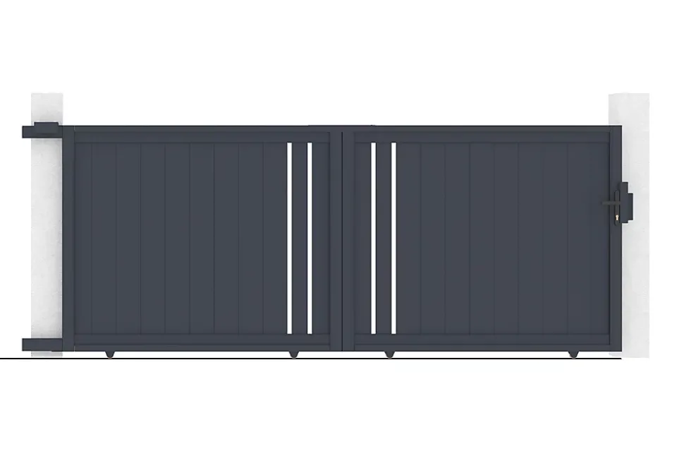 Portail coulissant 3,5m GIONA H.140cm aluminium gris
