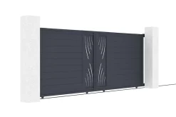 Portail coulissant 4m VELETA H.160cm aluminium gris